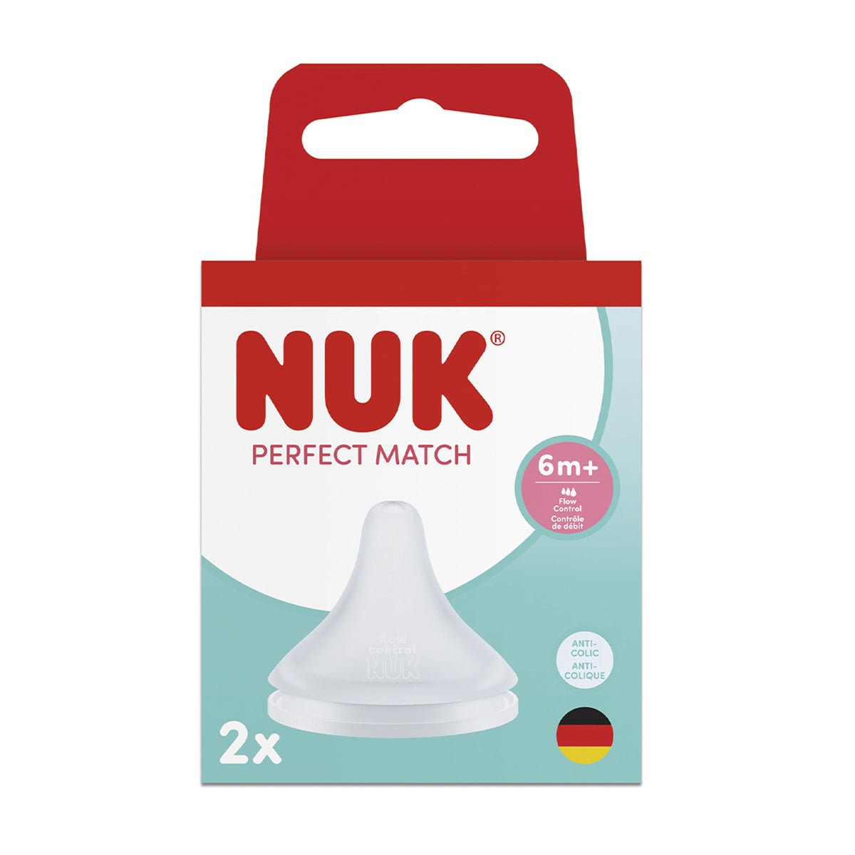 Силіконова соска NUK Perfect Match Flow Control від 6 місяців, 2 шт (3954267)